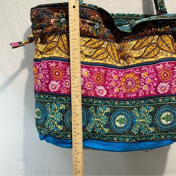 Temptation Italy Multi Color
Floral Boho Chic Canvas zipper cinched Tote  Bag - Picture 12 of 13